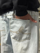 Calça Jeans Hocks Baggy Cinza Claro