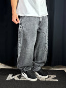 Calça Compton Jeans Baggy Estonado Logo